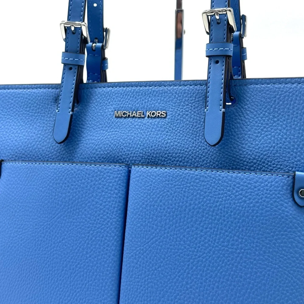 Michael Kors Jet Set Medium Pocket Tote Bag South Pacific Blue
